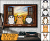 Sunflower Window Cats Personalized Poster - PT013PS