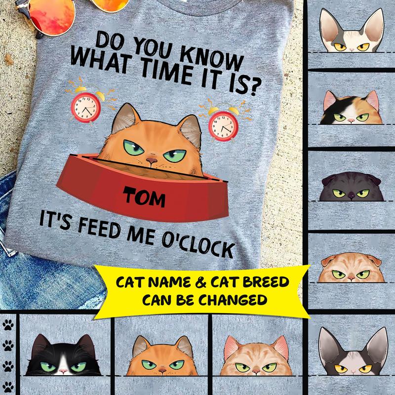 It's Feed Me O'Clock Cat Personalized Shirt - TS024PS