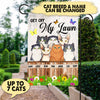Get Off My Lawn Cats Personalized Garden Flag - GA013PS