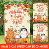 Autumn Leaves And Pumpkins Cats Personalized Garden Flag - GA011PS