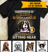 Happiness With Beer And Dog Personalized Shirt - TS008PS