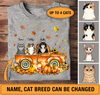 Cats In A Pumpkin Truck Personalized Shirt - TS095PS