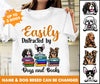 Easily Distracted By Dogs And Books Personalized Shirt - TS023PS