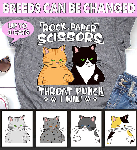 Rock Paper Scissors Cats Personalized Shirt - TS064PS