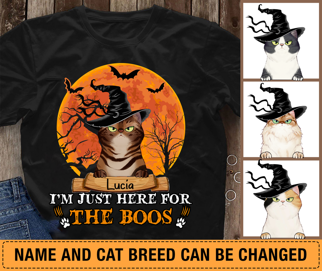 I'm Just Here For The Boos Cat Personalized Shirt - TS070PS