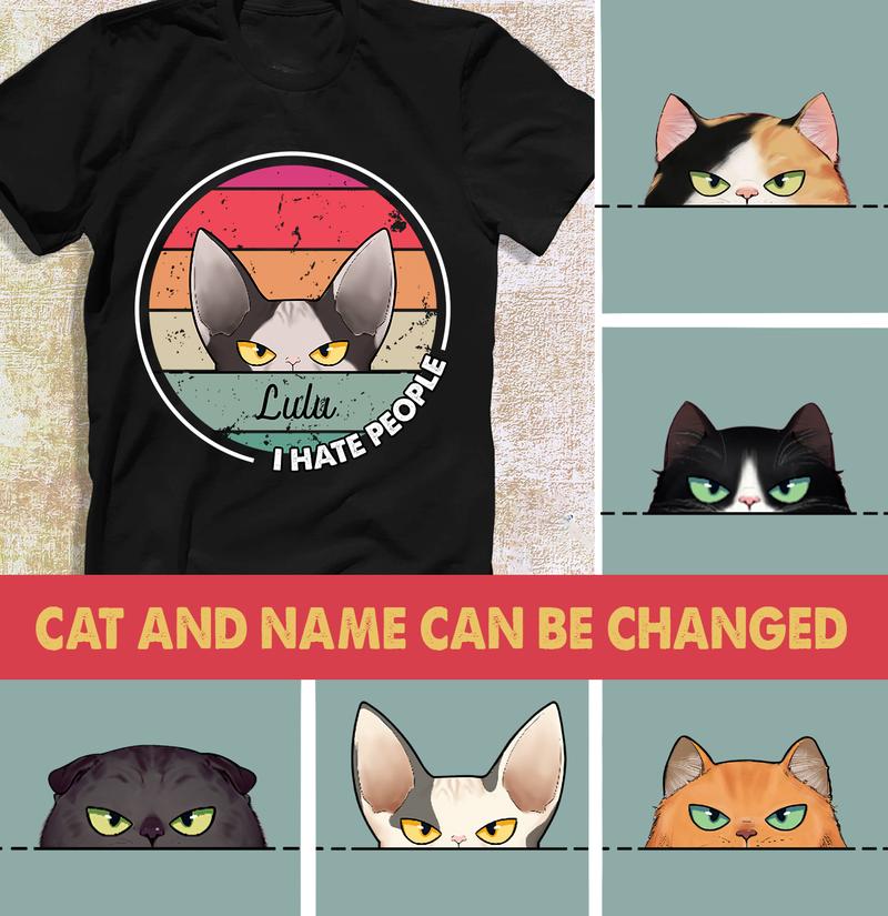 I Hate People Cat Personalized Shirt - TS020PS