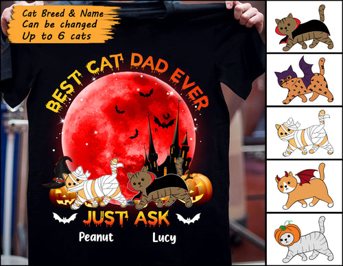 Best Cat Mom Cat Dad Ever Personalized Shirt - TS099PS