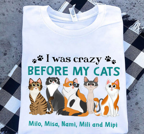 I Was Crazy Before My Cats Personalized Shirt