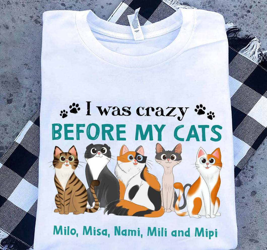 I Was Crazy Before My Cats Personalized Shirt