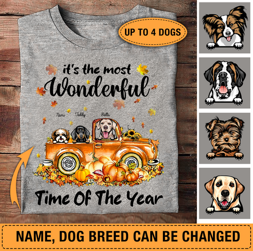 The Most Wonderful Time Of The Year Dog Personalized Shirt - TS092PS