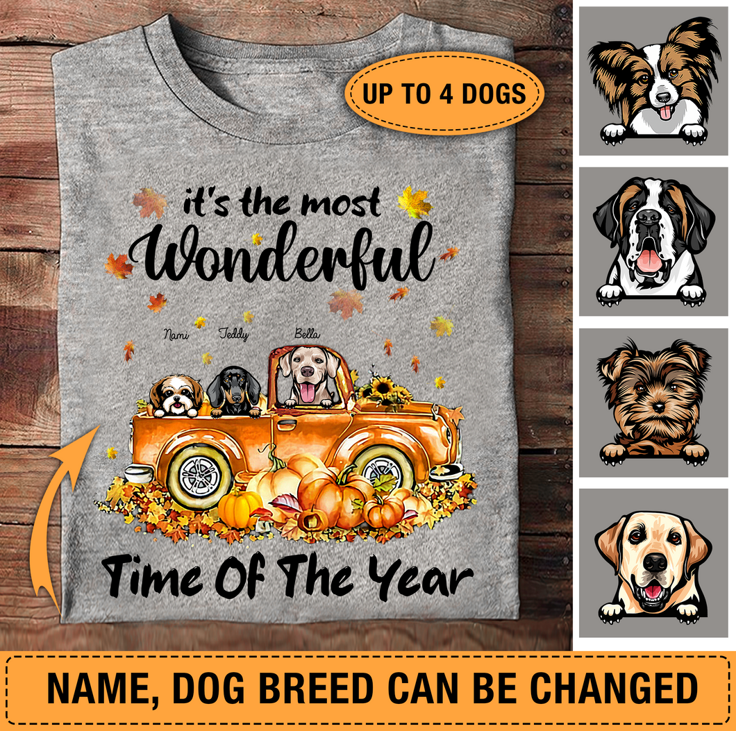 The Most Wonderful Time Of The Year Dog Personalized Shirt - TS092PS